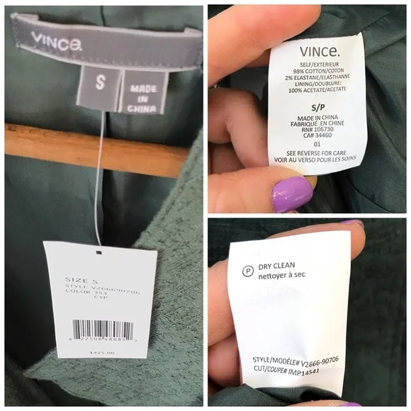 •Vince frise asymmetrical textured jacket NWT• Size S - Picture 8 of 9